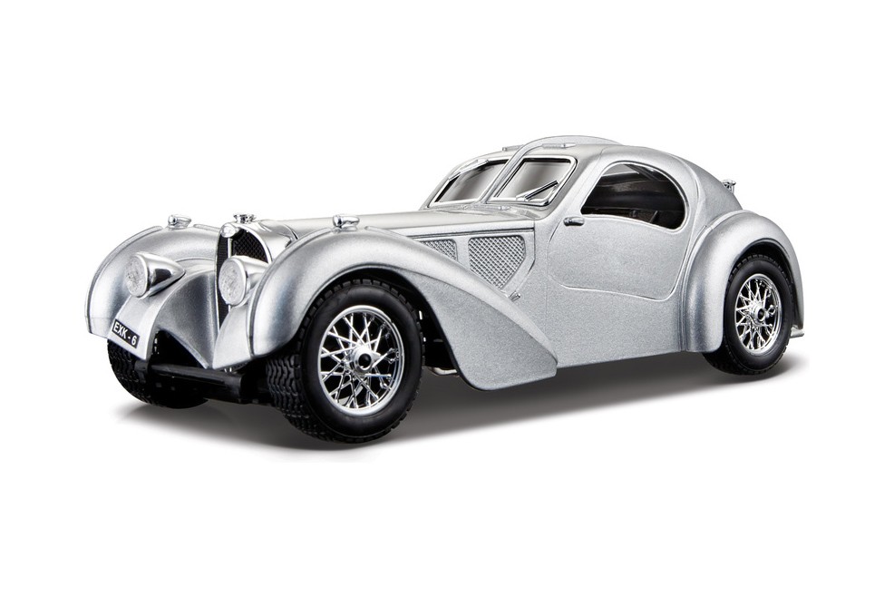 BUGATTI ATLANTIC HARD TOP SILVER 1/24 DIECAST CAR BBURAGO 18-22092SV