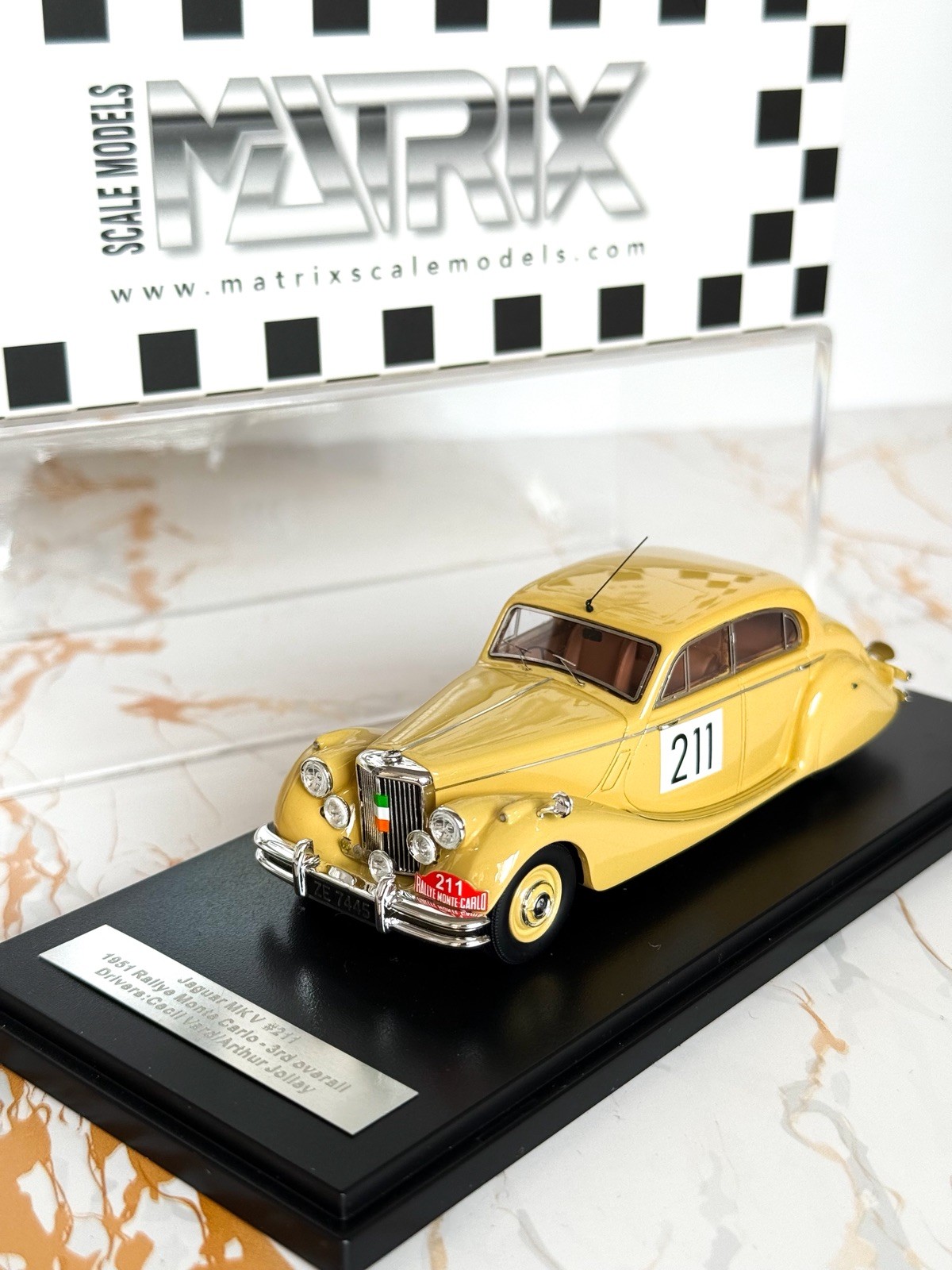 Matrix 1:43 Jaguar MK V #211 1951 Monte Carlo Rally 3rd Resin Model MXR41001-041