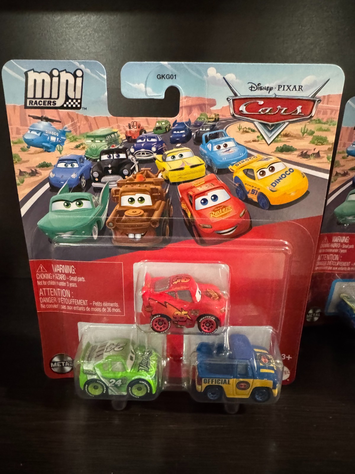 Disney Pixar Cars Mini Racers 3 Pack NEW Sealed Lightning Mater DJ Snot Rod Shu