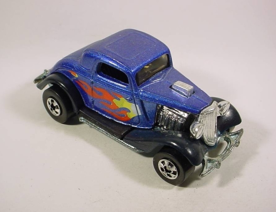 Hot Wheels Park ‘N Plates Blue 3 Window 34 Ford w/ Cube Loose