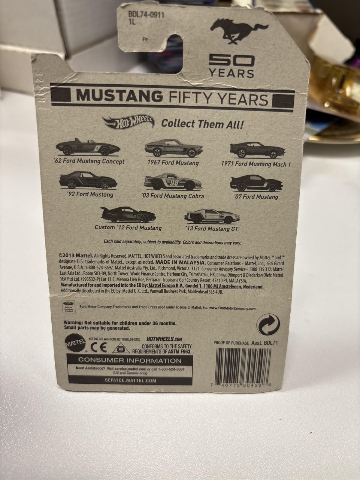 NIPn2014 Hot Wheels Mustang 50 Years Series 3/8 1971 FORD MUSTANG MACH 1 Red