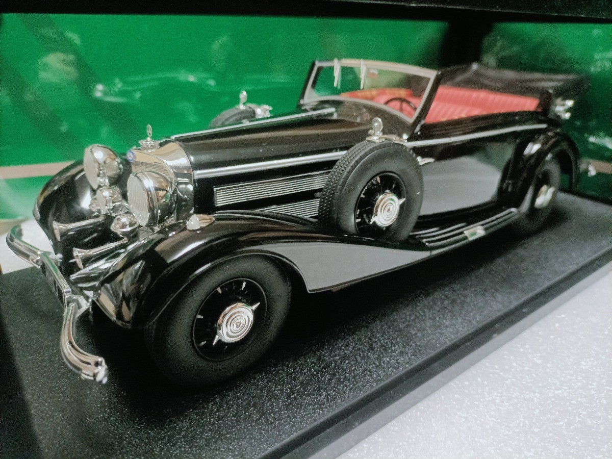 Cult 1:18 Mercedes Benz 540K B 1936 Black Convertible Vintage Car Model
