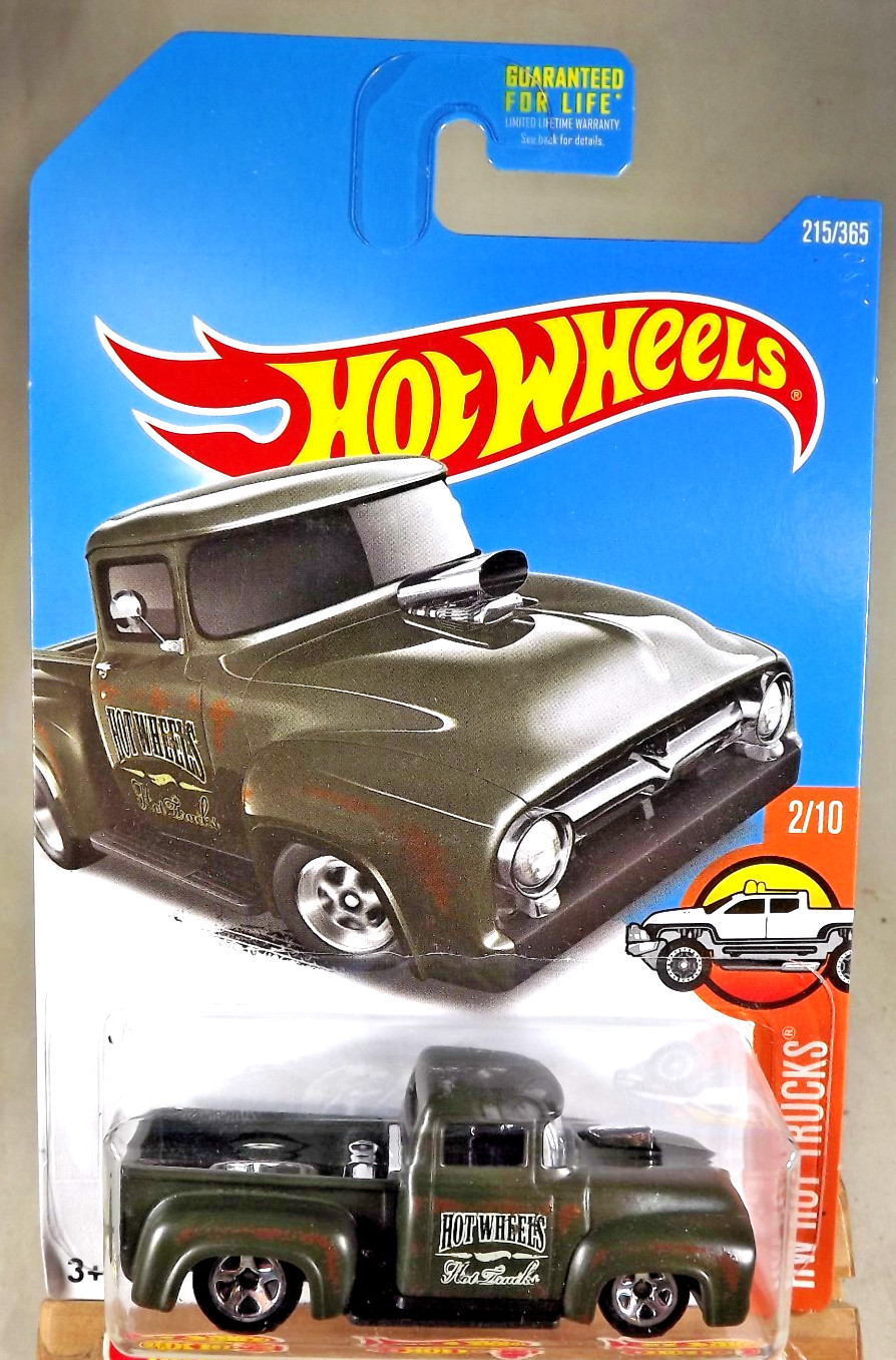 2017 Hot Wheels #215 HW Hot Trucks 2/10 CUSTOM 56 FORD TRUCK Dark Green w/5 Sp