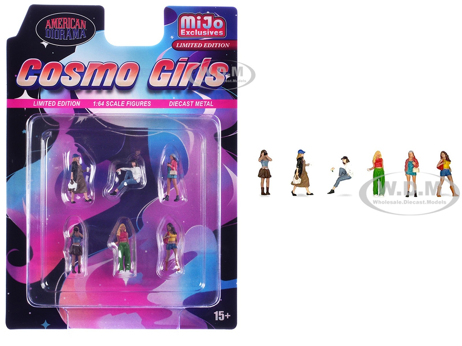 “COSMO GIRLS” 6 PC DIECAST FIGURE SET FOR 1/64 BY AMERICAN DIORAMA 2437MJ