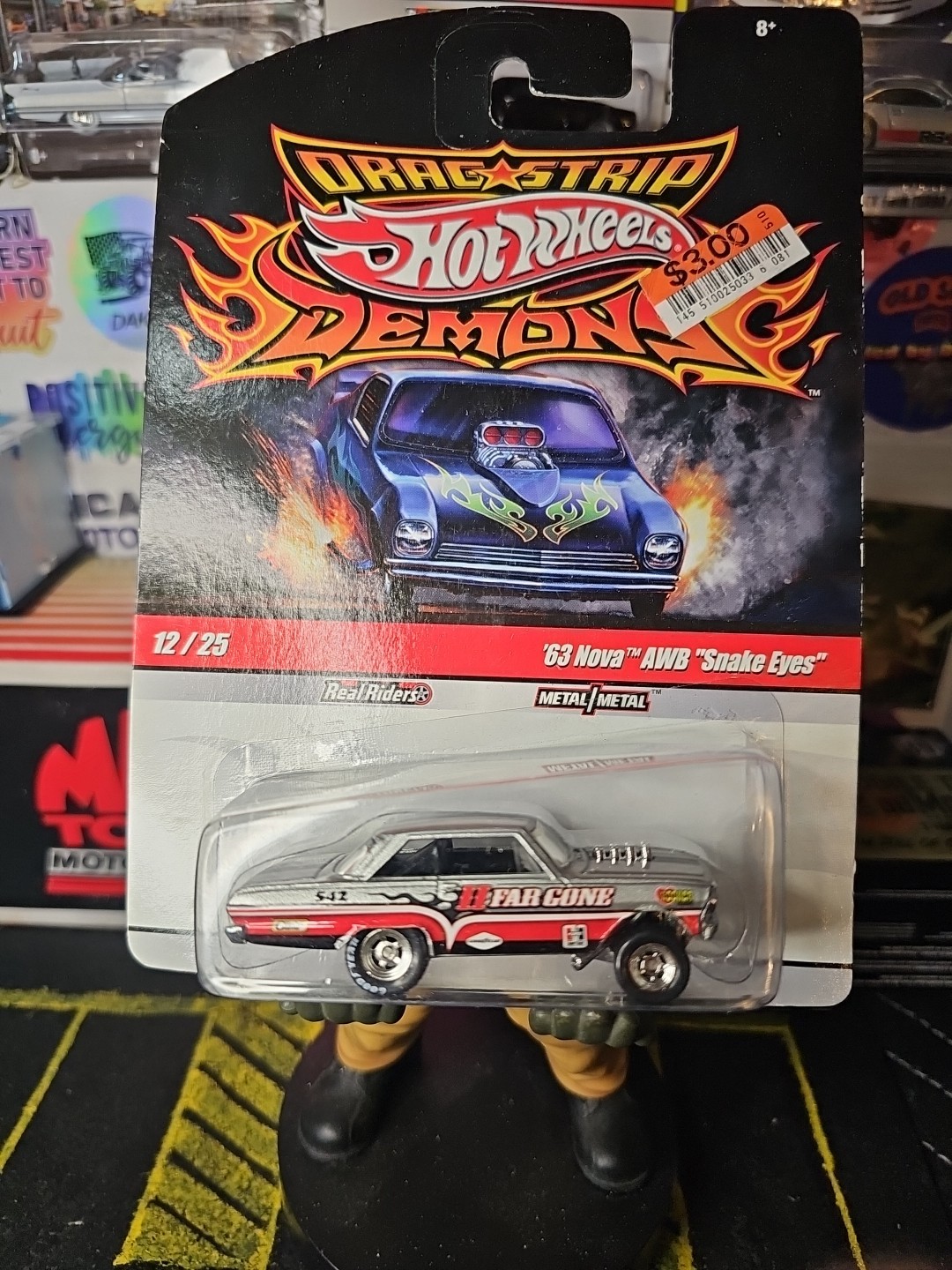 Hot Wheels Drag Strip Demons 1963 Chevy Nova AWB “Snake Eyes” D04