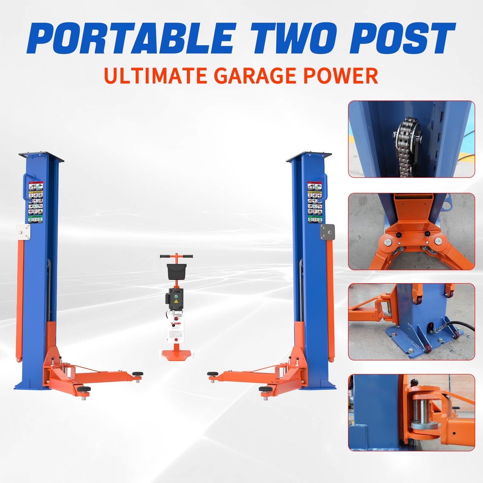 8000 LBS Two Post Hydraulic Car Lift Portable Auto Vehicle Hoist US Stock