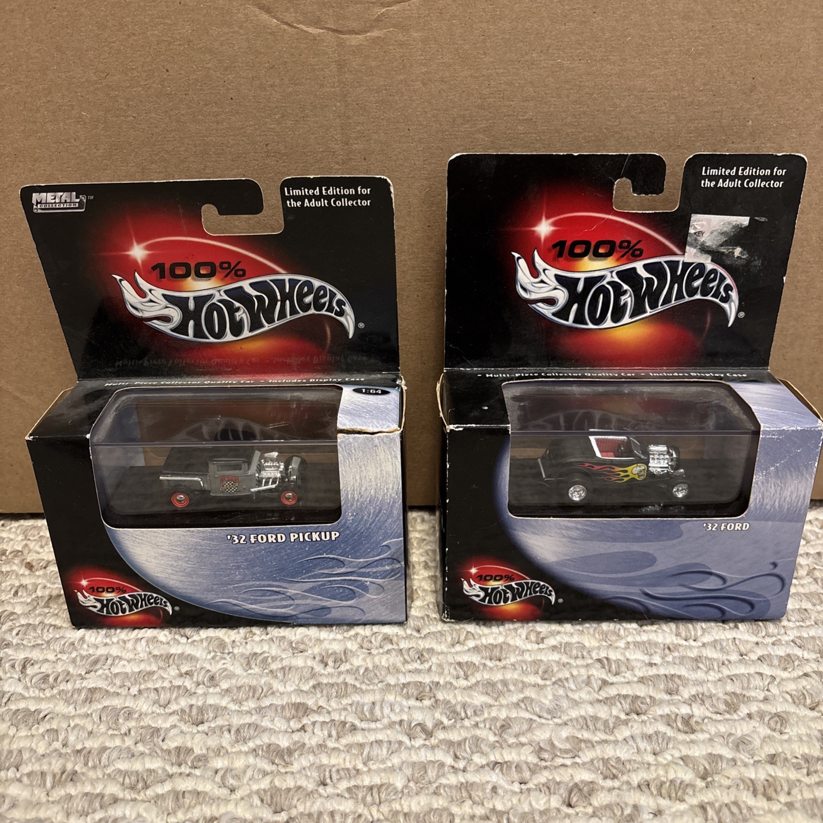 LOT [2] BOXED 2002-03 HOT WHEELS 100% SERIES 1932 FORD PICKUP & CONVERTIBLE