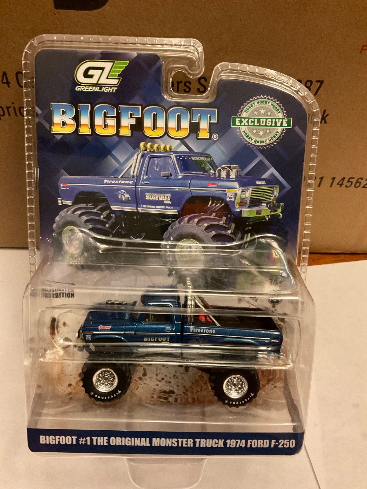 Greenlight 1:64 diecast Hobby Exclusive 1974 Ford F-250 Monster Truck Bigfoot #1