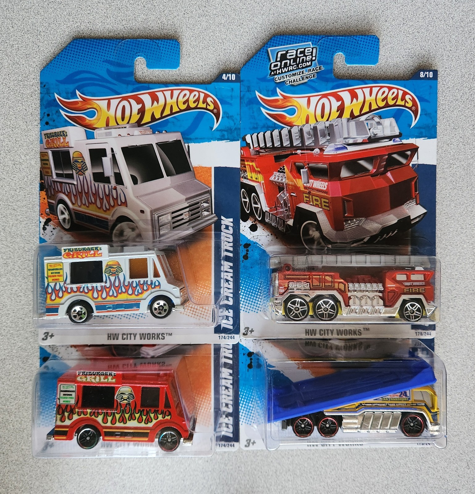 2011 Hot Wheels – HW CITY WORKS – TOW ICE CREAM FIRE TRUCK – 5 ALARM LOT