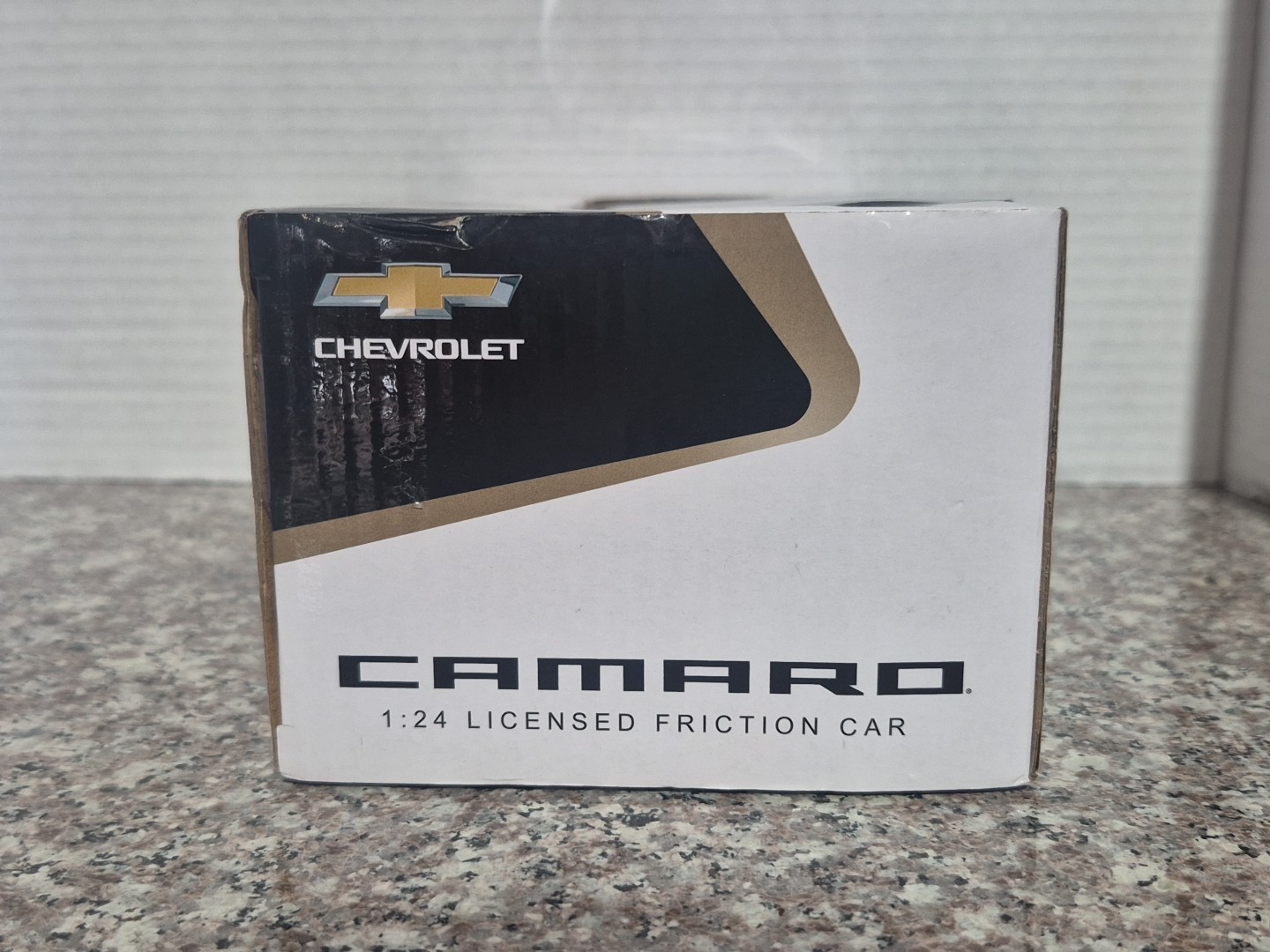 Braha Chevrolet Copo Camaro 1:24 Licensed Friction Car Yellow Black Stripe NEW