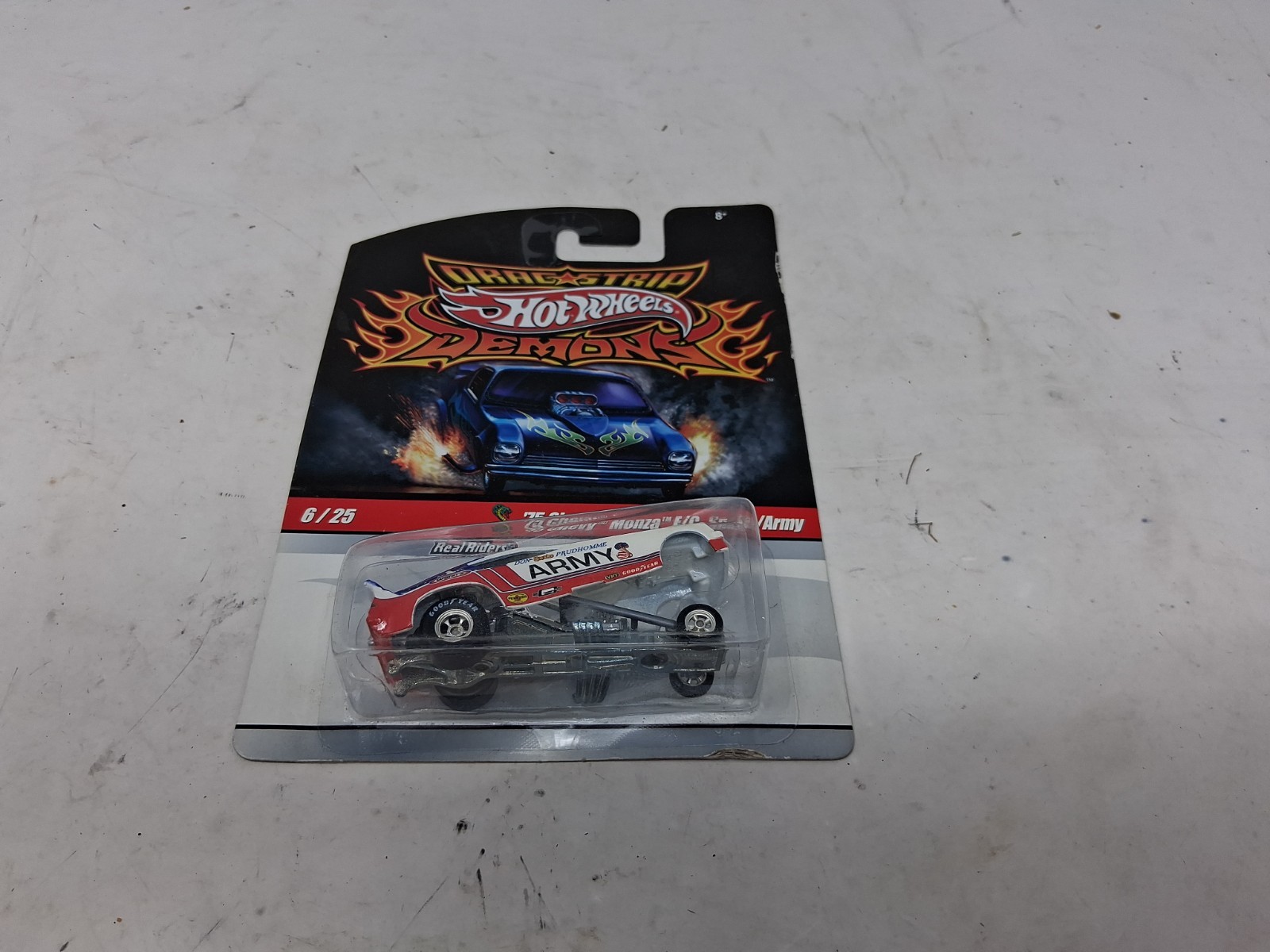 Hot Wheels 2009 Drag Strip Demons #6/25 ’75 Chevy Monza F/C Snake/Army #1 Car P