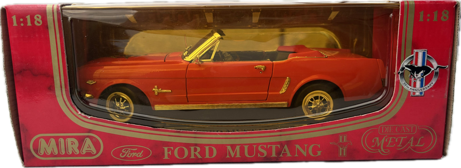 MIRA Golden Line 1:18 Ford Mustang 1964 1/2 Convertible Diecast Car w Box