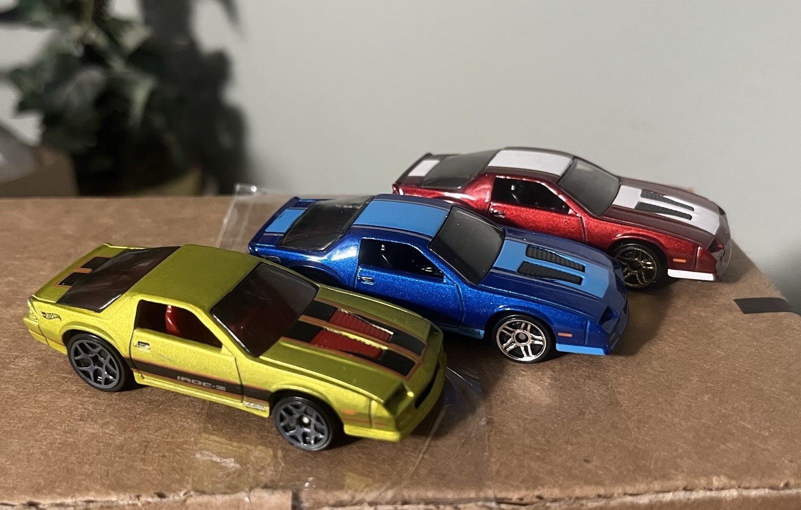 Lot Of Hot Wheels ’85 Chevrolet Camaro IROC-Z Yellow, Blue, And Red Loose