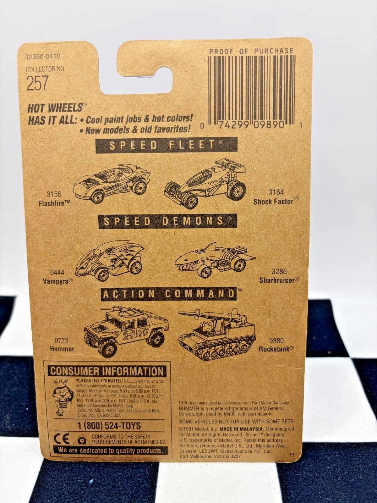 HOT WHEELS 3-WINDOW ’34 COLLECTOR NO. 257 ALL SMALL WHEELS