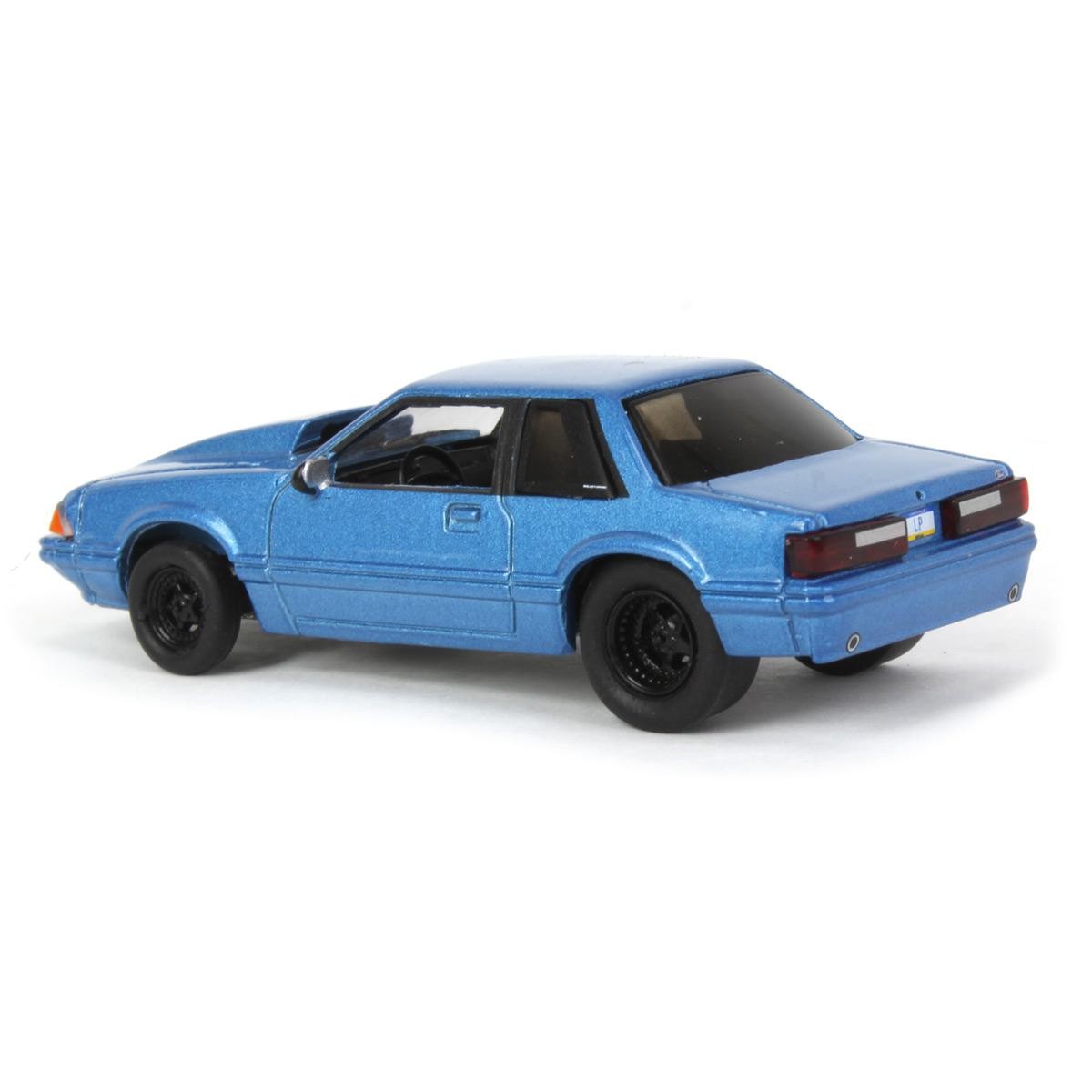 Greenlight 1/64 1993 Ford Mustang Blue Drag Car, LP Diecast Exclusive 51522-B