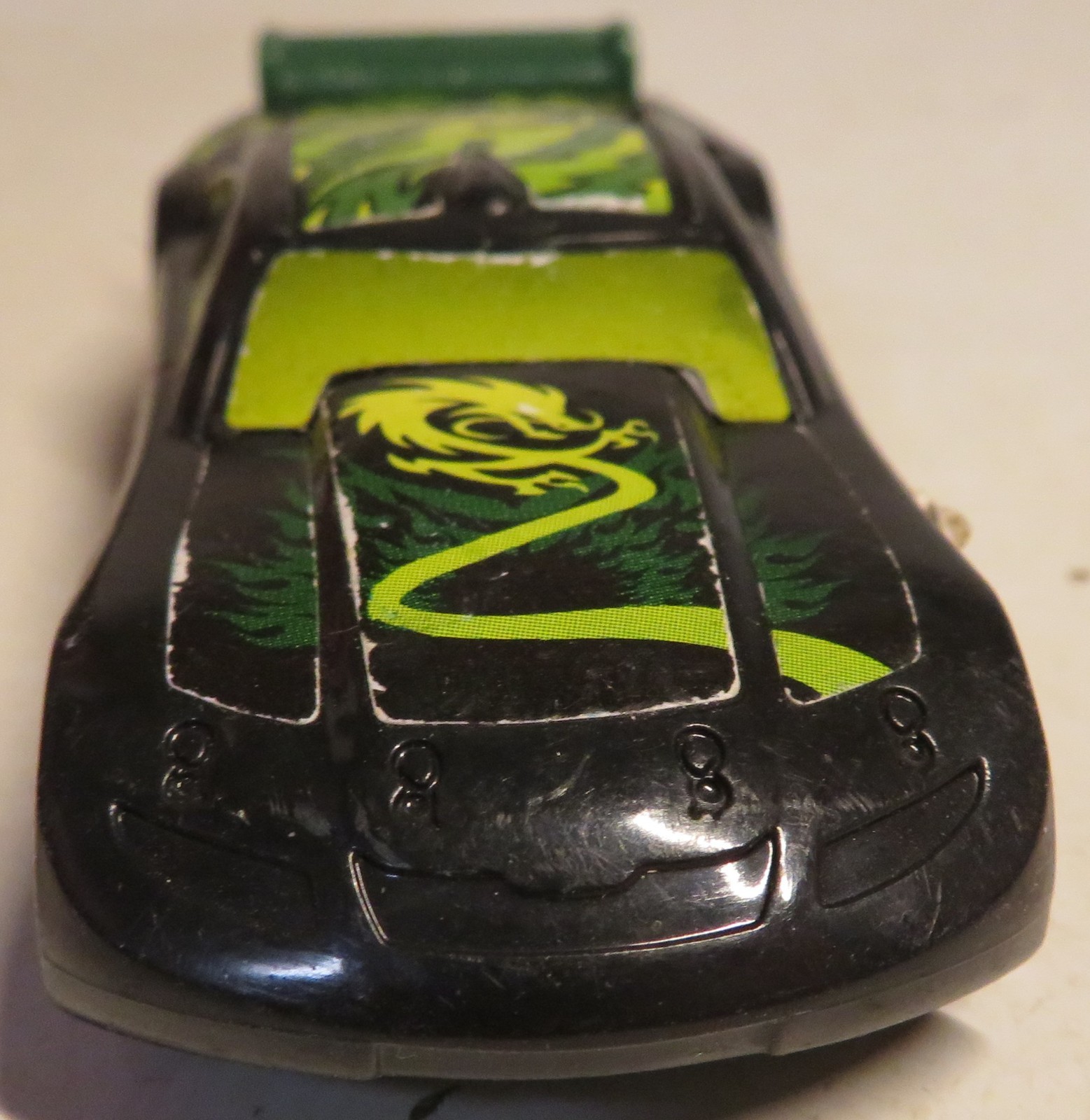 Hot Wheels Mattel General Mills Black Green Pullback Action Plastic Car 2011 GUC