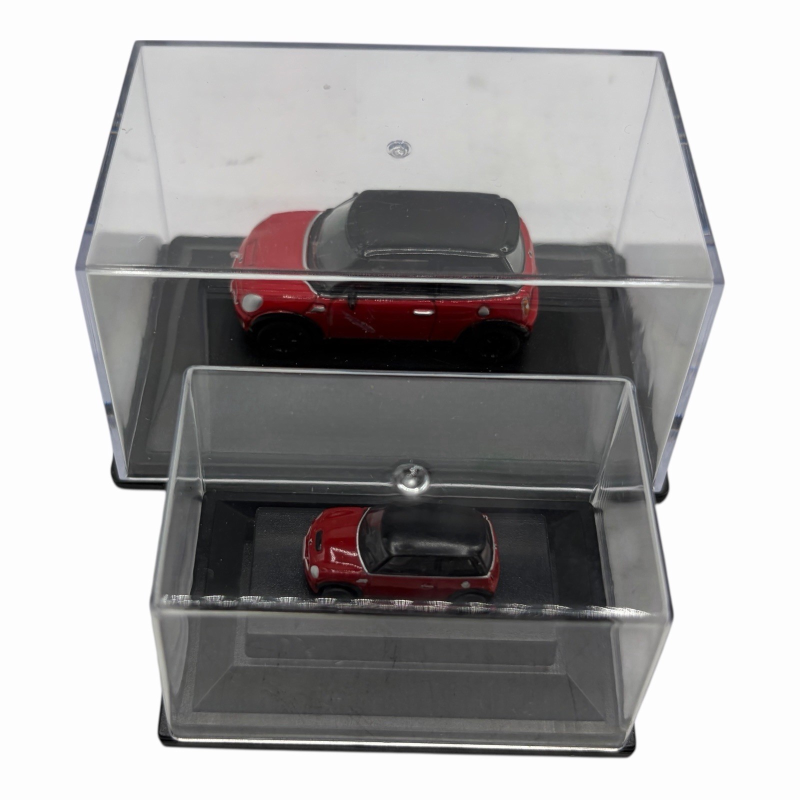 MINI Cooper S Hardtop R56 Chili Red with Black Roof Diecast car Pair of Two