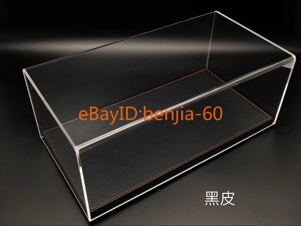 Acrylic Display case show case With black PU Leather Base For 1/18 Car Model New