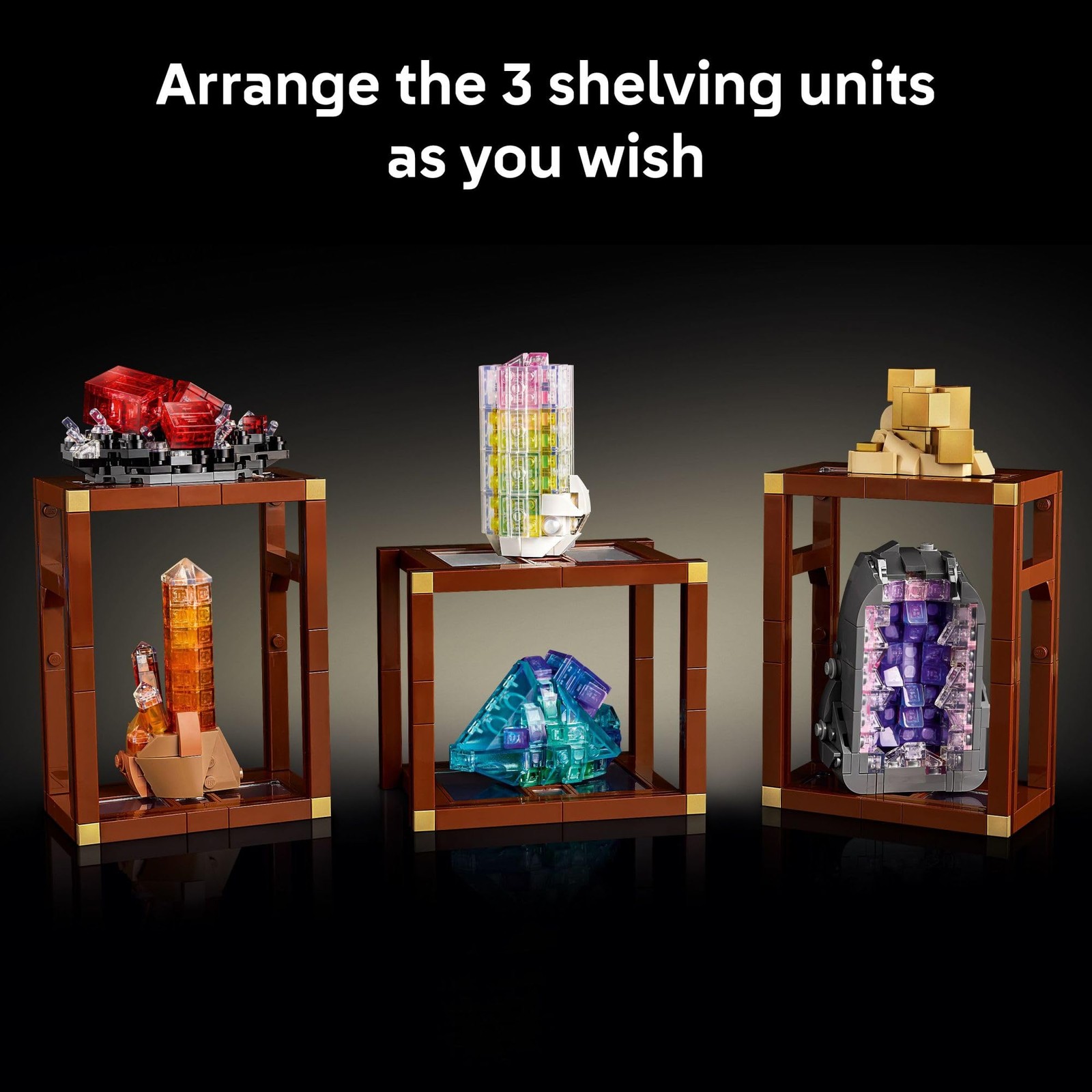 Ideas Mineral Collection Building Set for Adults 18+ with 3 Display Shelves Deco