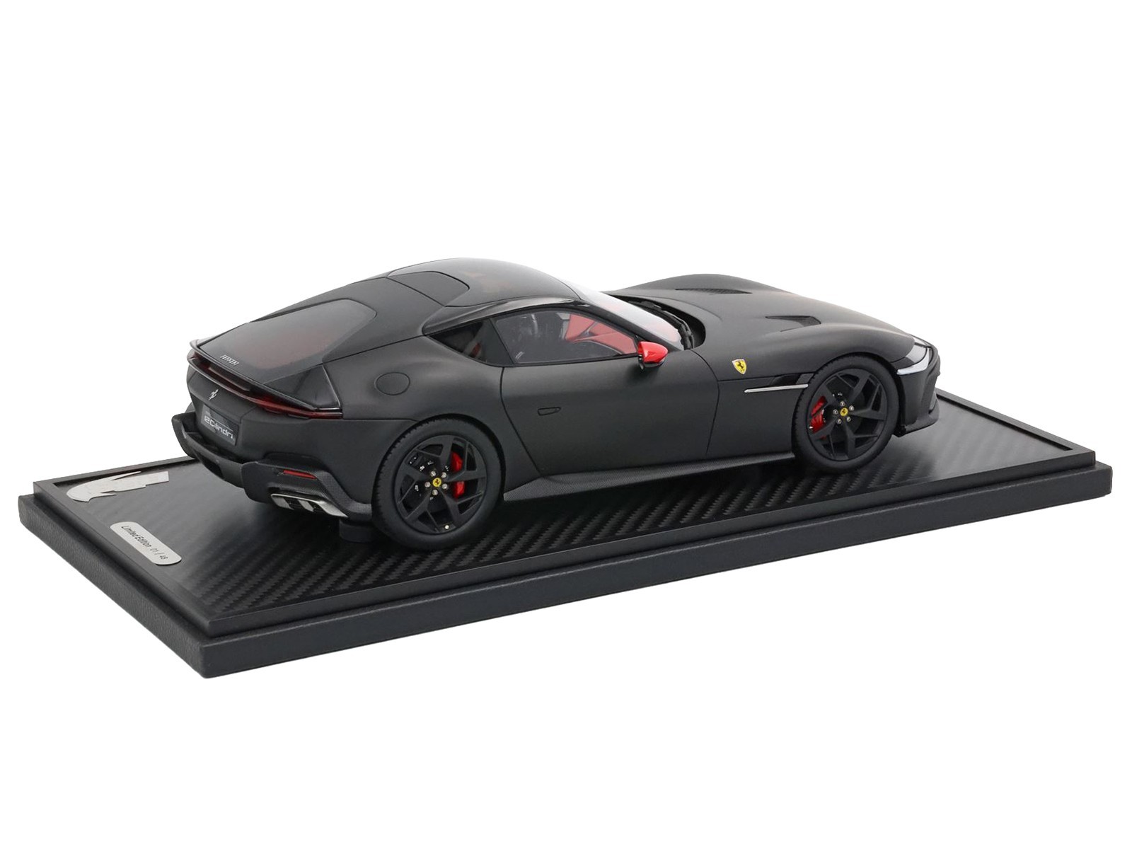 FERRARI 12CILINDRI MATT BLACK & DISPLAY CASE 1/18 MODEL CAR BY BBR P18254 E
