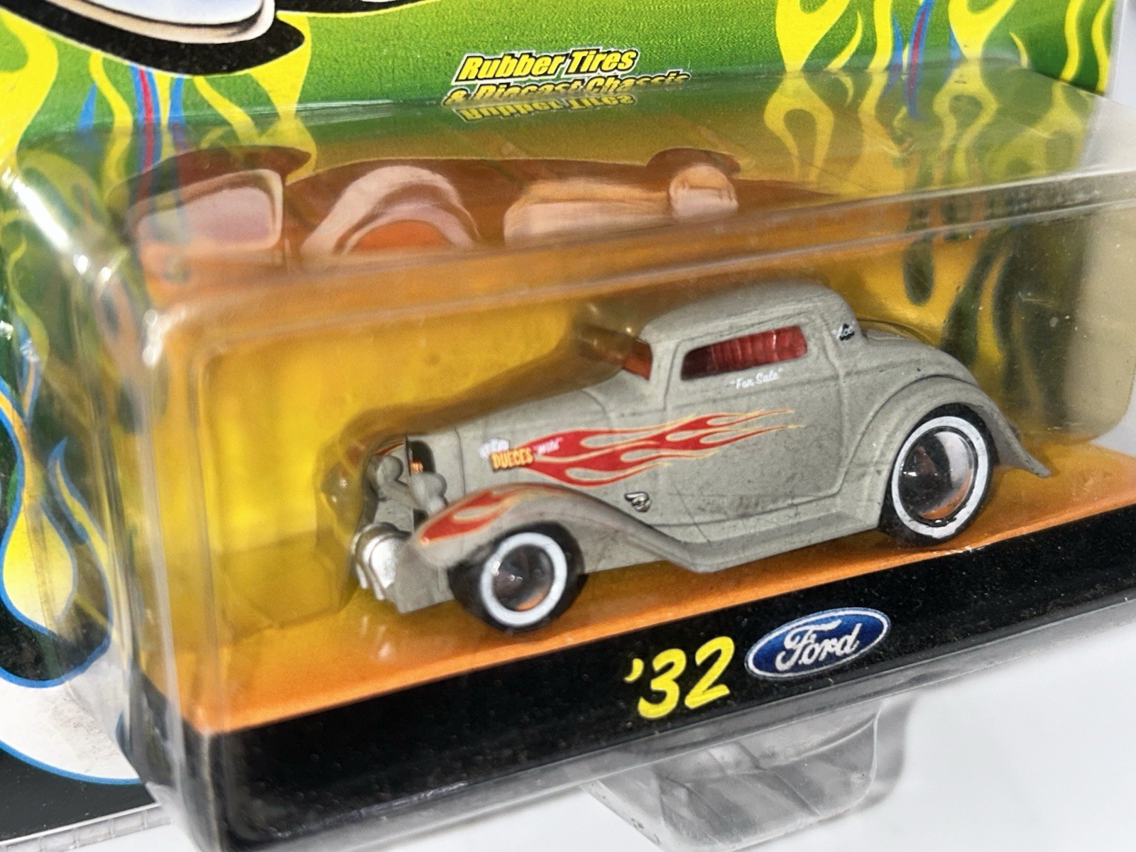Jada 2003 1:64 Road Rats ’32 Ford Coupe Primer Grey w/Flames NIP
