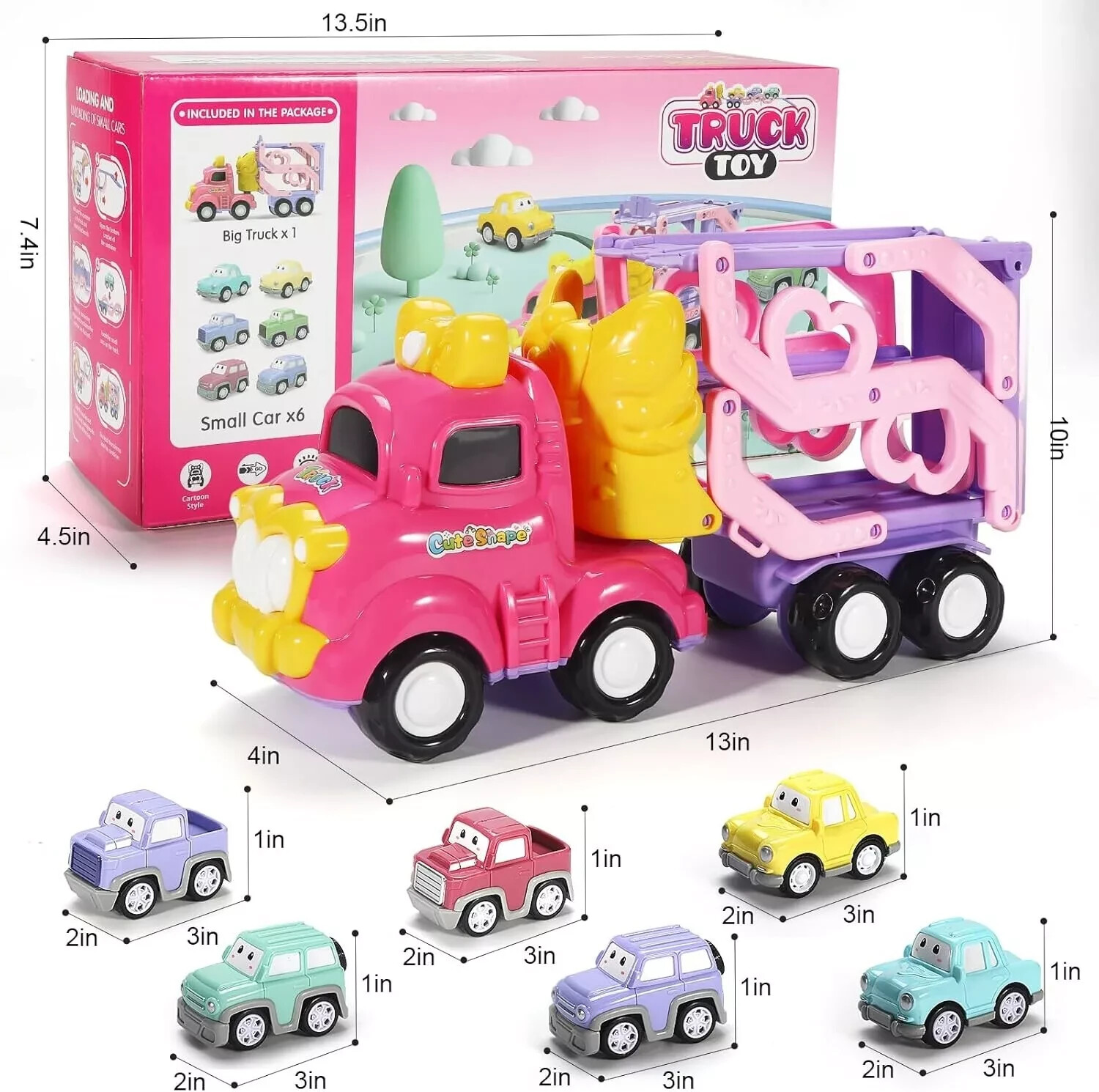 Toddler Truck Kids Car Toy Vehicle with Light & Sound for 3+ Girls, XMAS Gift UK