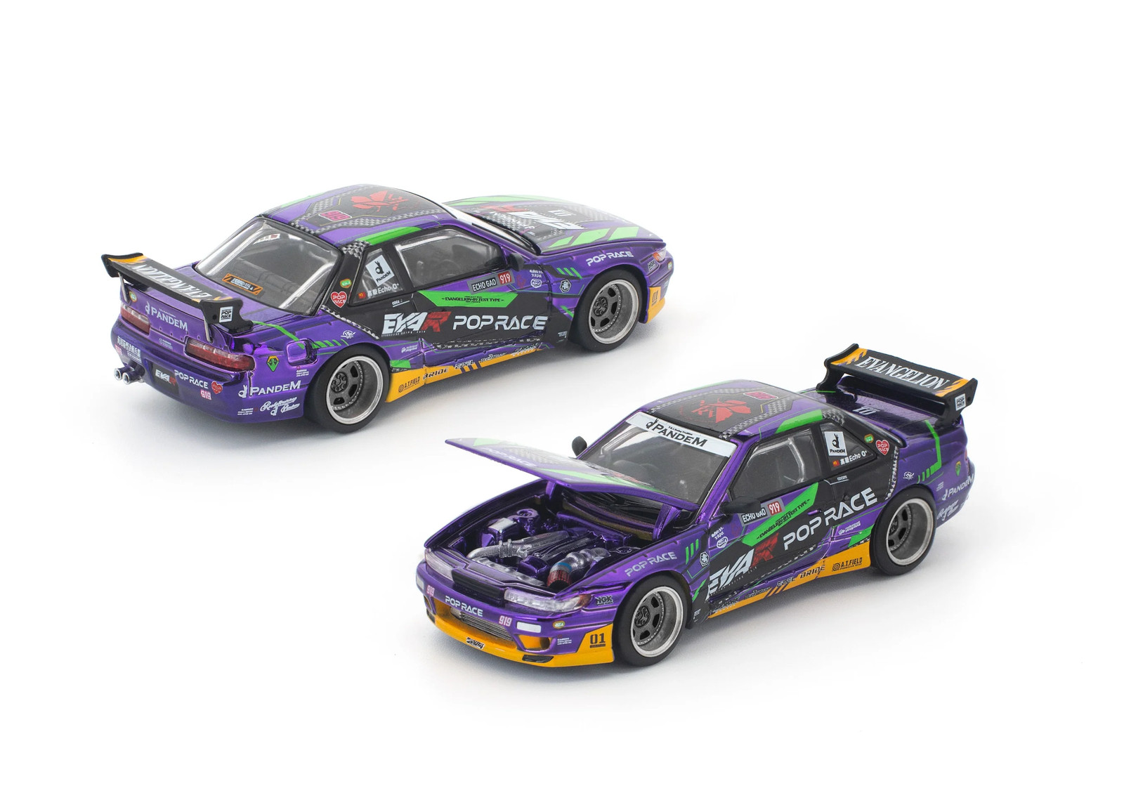 1:64 Nissan S13 Silvia PANDEM — Purple EVA RT TEST TYPE-01 — Pop Race