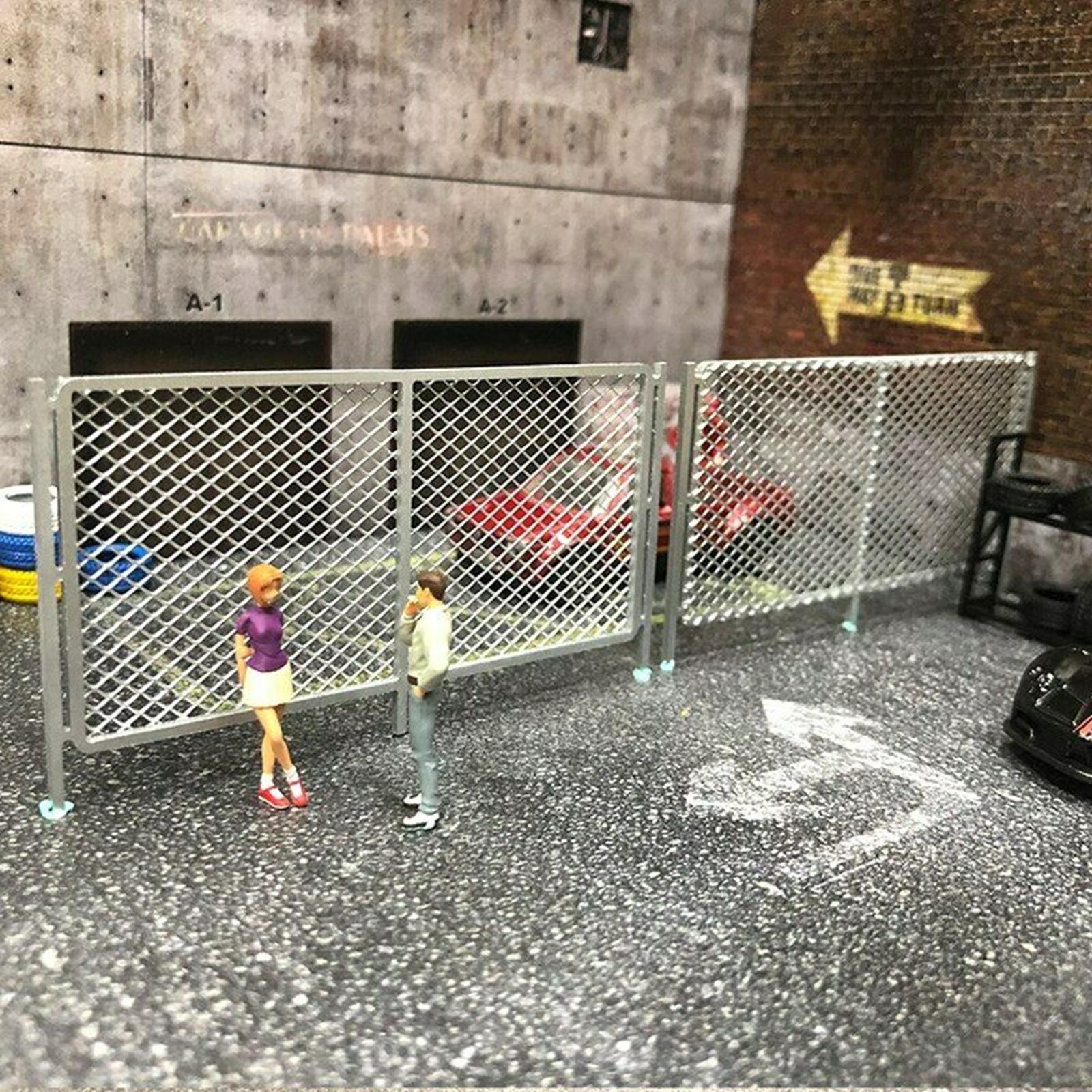 2Pcs 1/64 Fences Diorama DIY Car Model Toy Accessories Diorama Scenery Tools