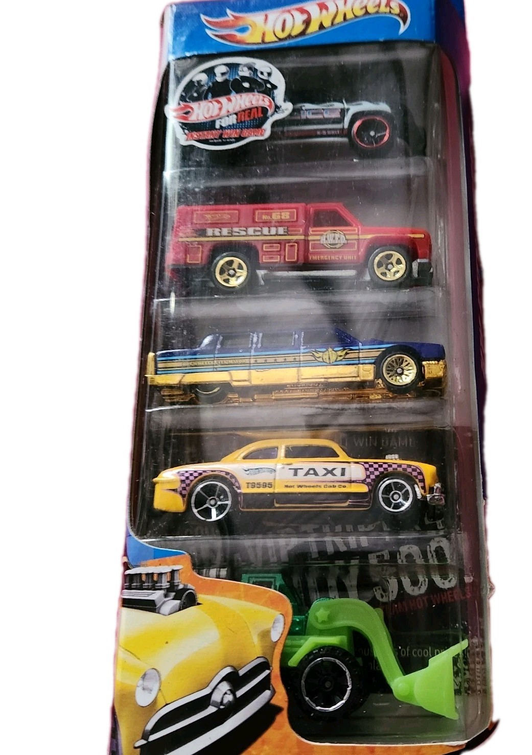 Hot Wheels HW City Works Cars Police Fire Rescue Taxi 5 Cars