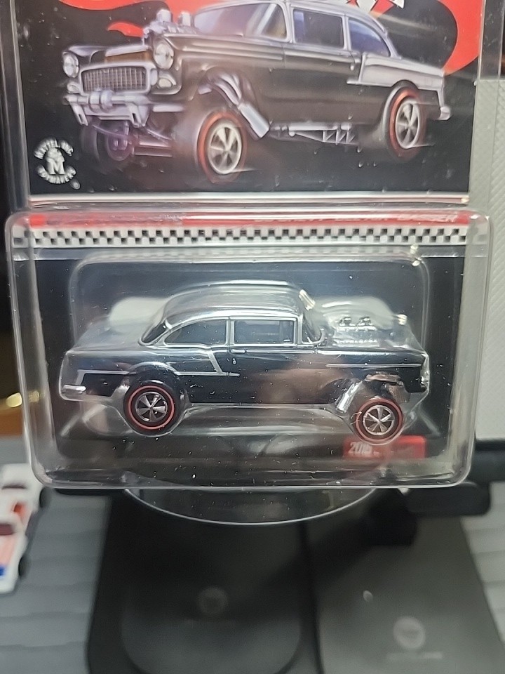 HOT WHEELS 2016 #1659/3000 RLC ’55 CHEVY BEL AIR GASSER BLACK PATCH/PIN