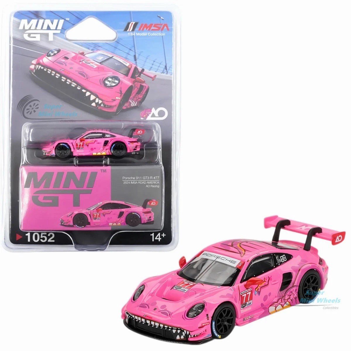 Porsche 911 GT3 R #77 AO Racing 2024 IMSA RD America MGT01052 ROXY MIni Gt 1/64