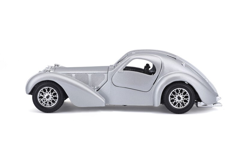 BUGATTI ATLANTIC HARD TOP SILVER 1/24 DIECAST CAR BBURAGO 18-22092SV