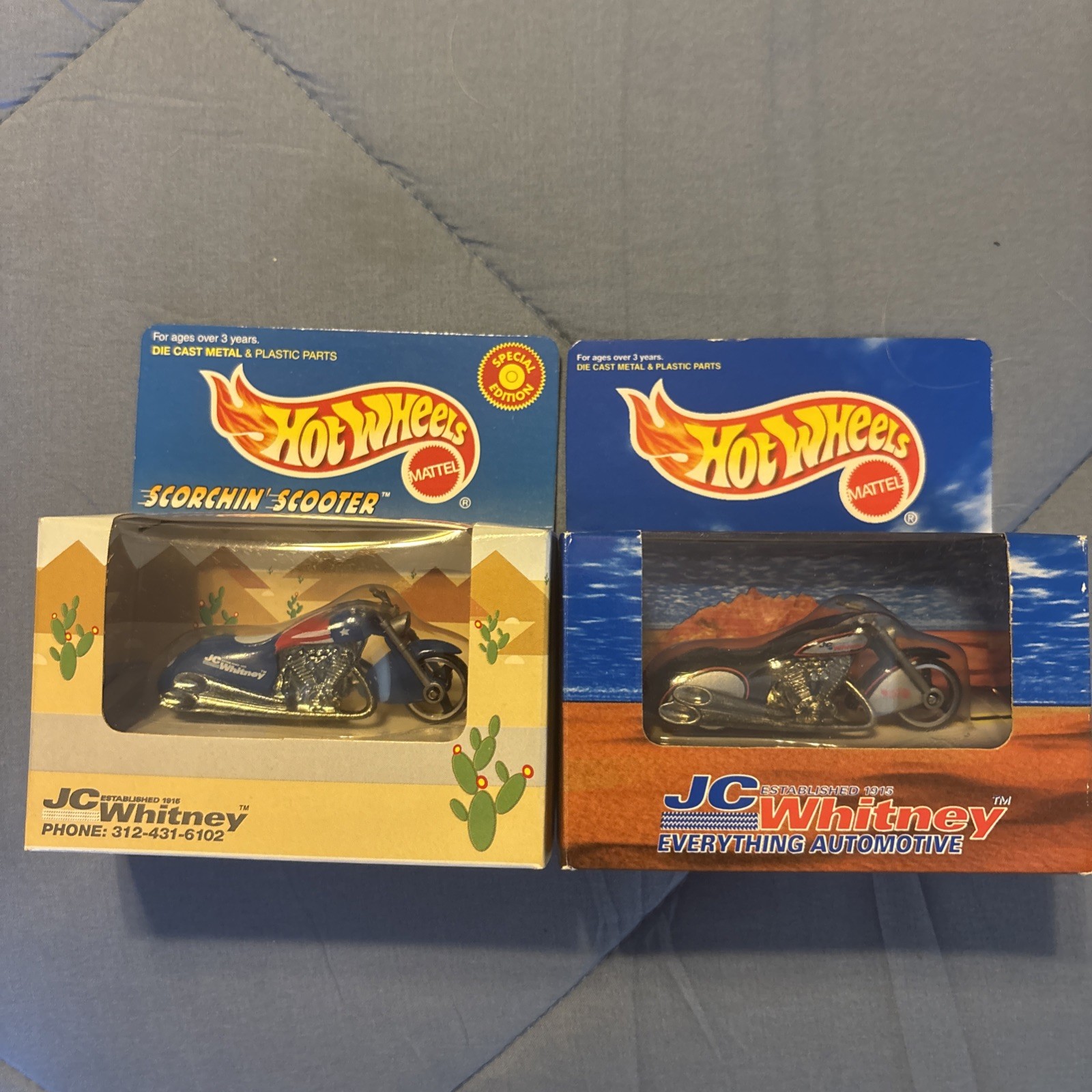 Hot wheels JC Whitney 1997 &1999 Scorchin Scooter’s
