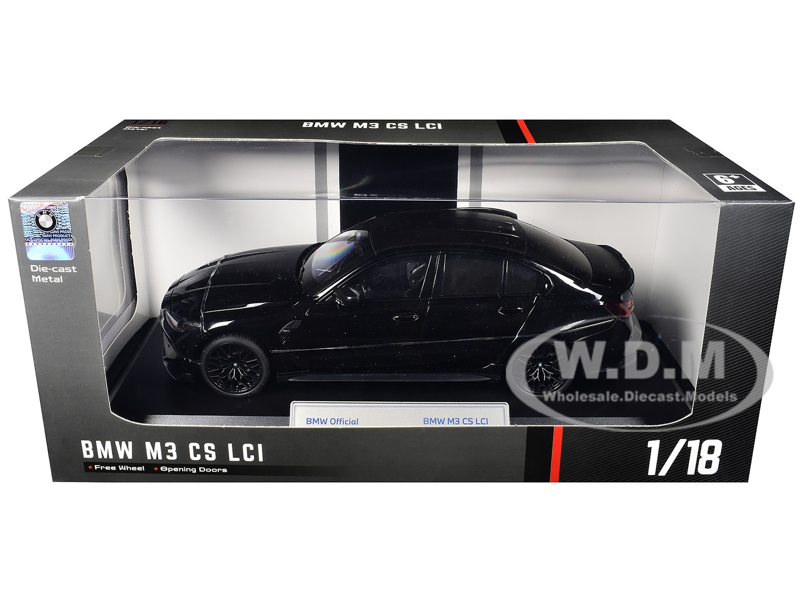 BMW M3 CS LCI BLACK 1/18 DIECAST MODEL CAR BY HEIMANBA H1292 BK