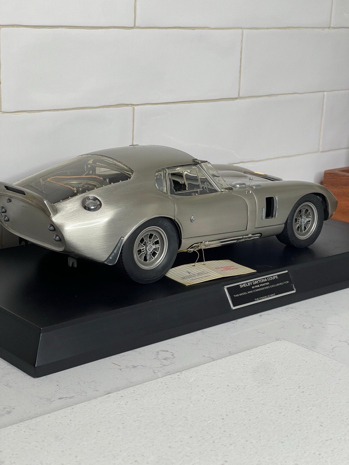 Franklin Mint Shelby Daytona Coupe In Fine Pewter 1:12 Scale with Stand