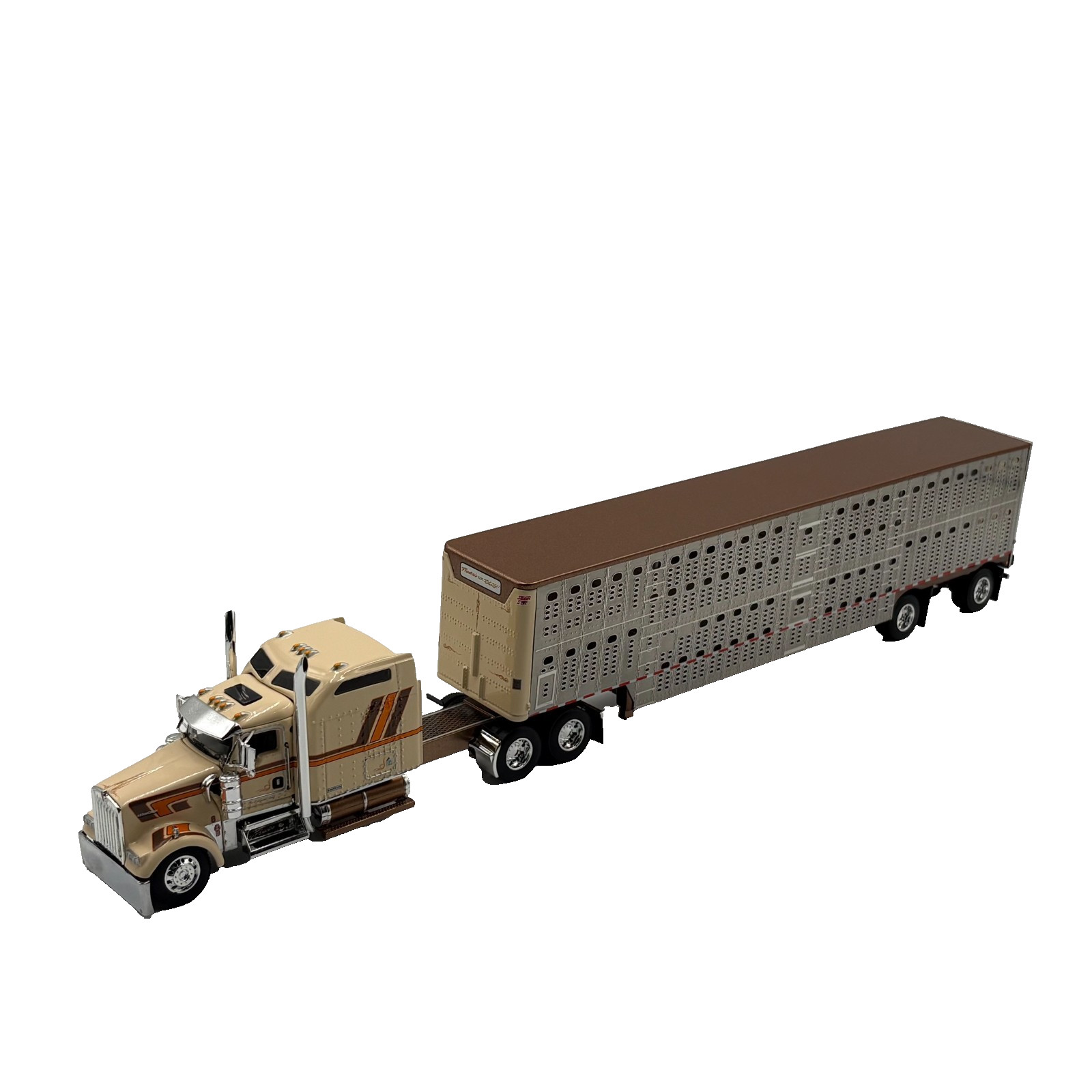 DCP 1/64 Kenworth W900L w/ Livestock Trailer Paradise Trucking, 69-1755