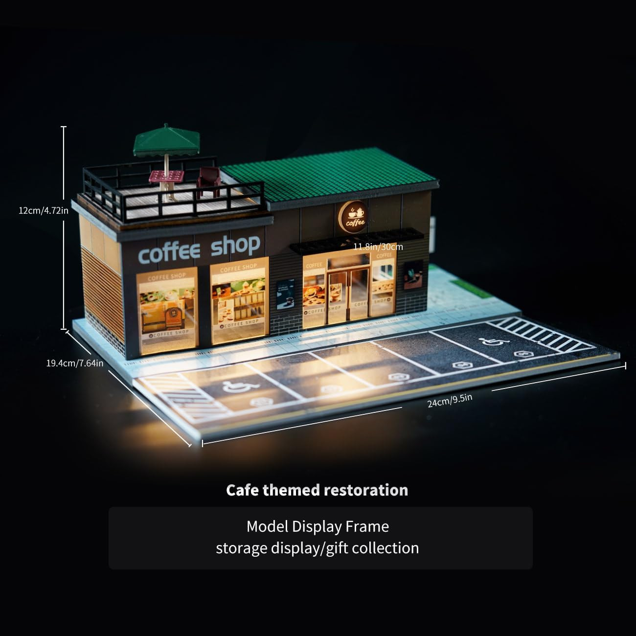 1/64 Diorama Garage, Model Car Garage and Display Case, Coffee House Diorama Dis