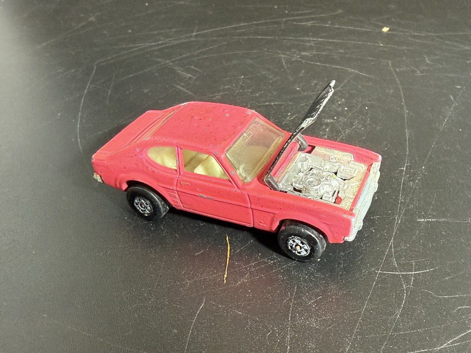 Matchbox Lesney No 54 Ford Capri * Superfast * Pink W/Black Hood 1970 * England