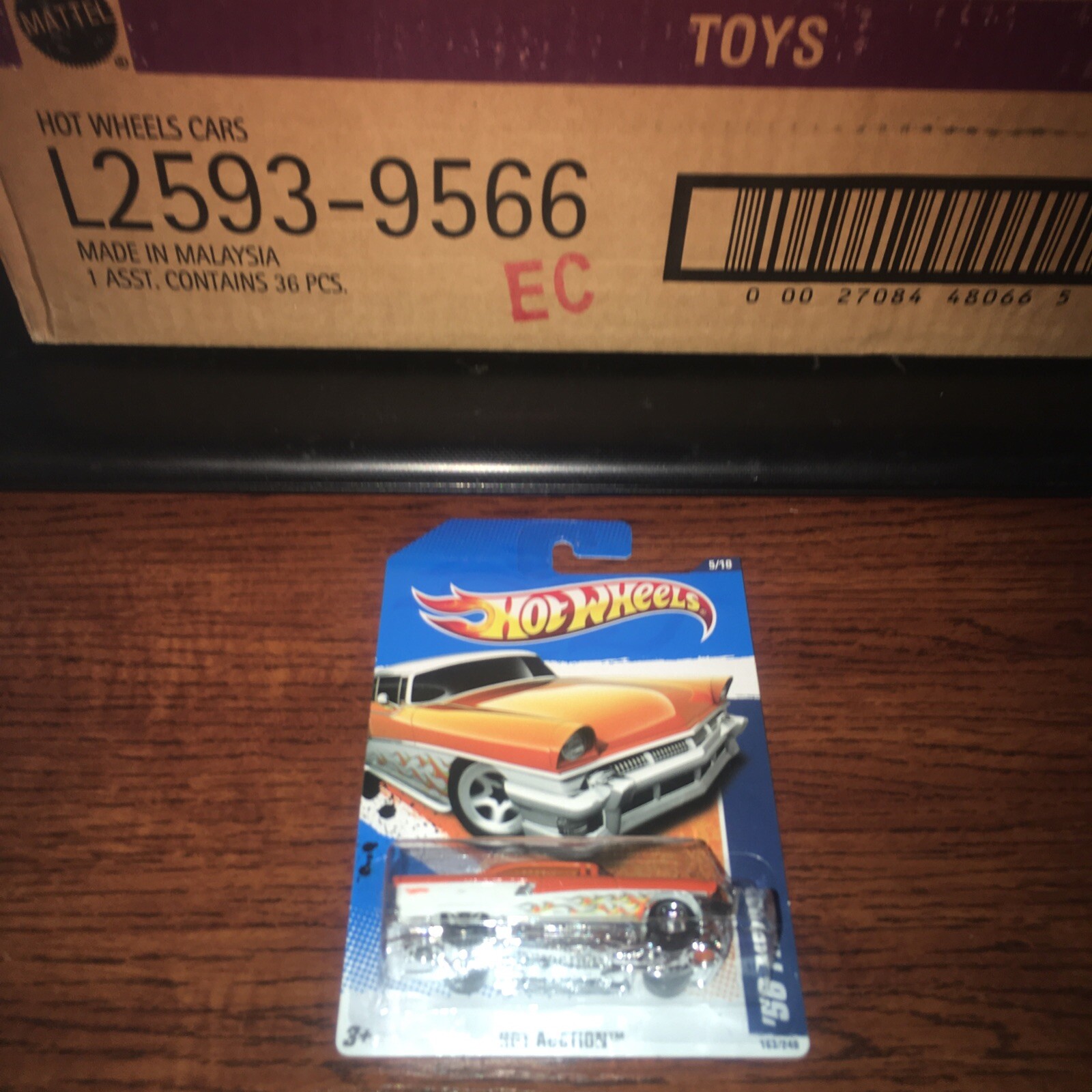 Hot Wheels 1956 ‘56 Merc Mercury Hot Auction Orange Car 1/64 Kmart KDays Color