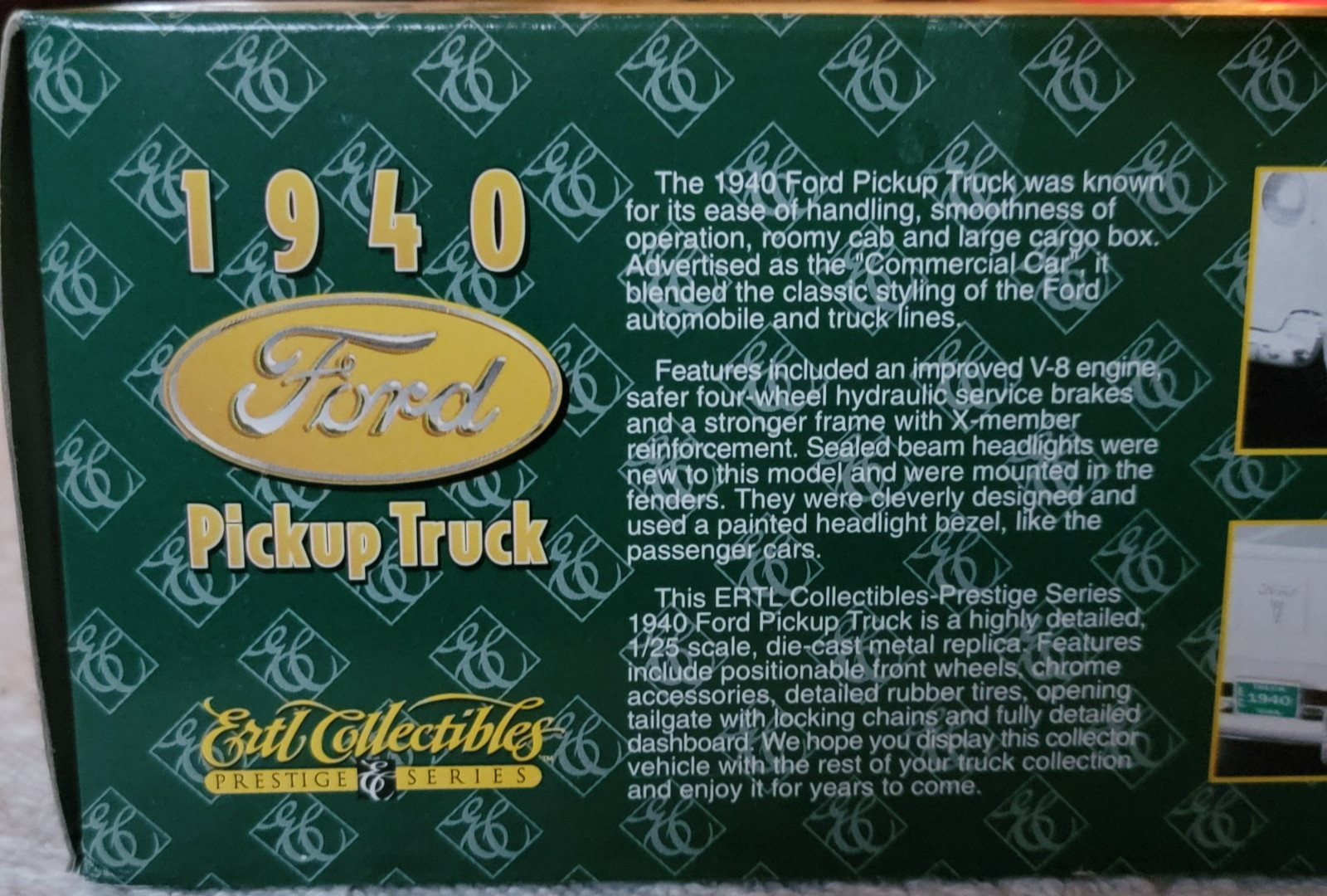 ERTL Collectibles 1940 Ford Pickup Truck Prestige Series Diecast 1/25 Scale 1994