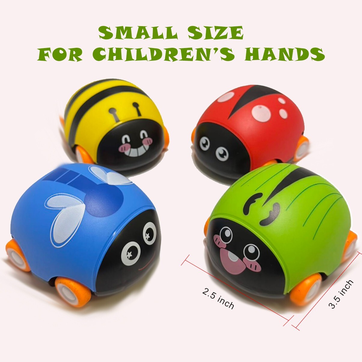 4 Pieces Animals Pull Back Cars Friction Powered Push and Go Back Toys Cars