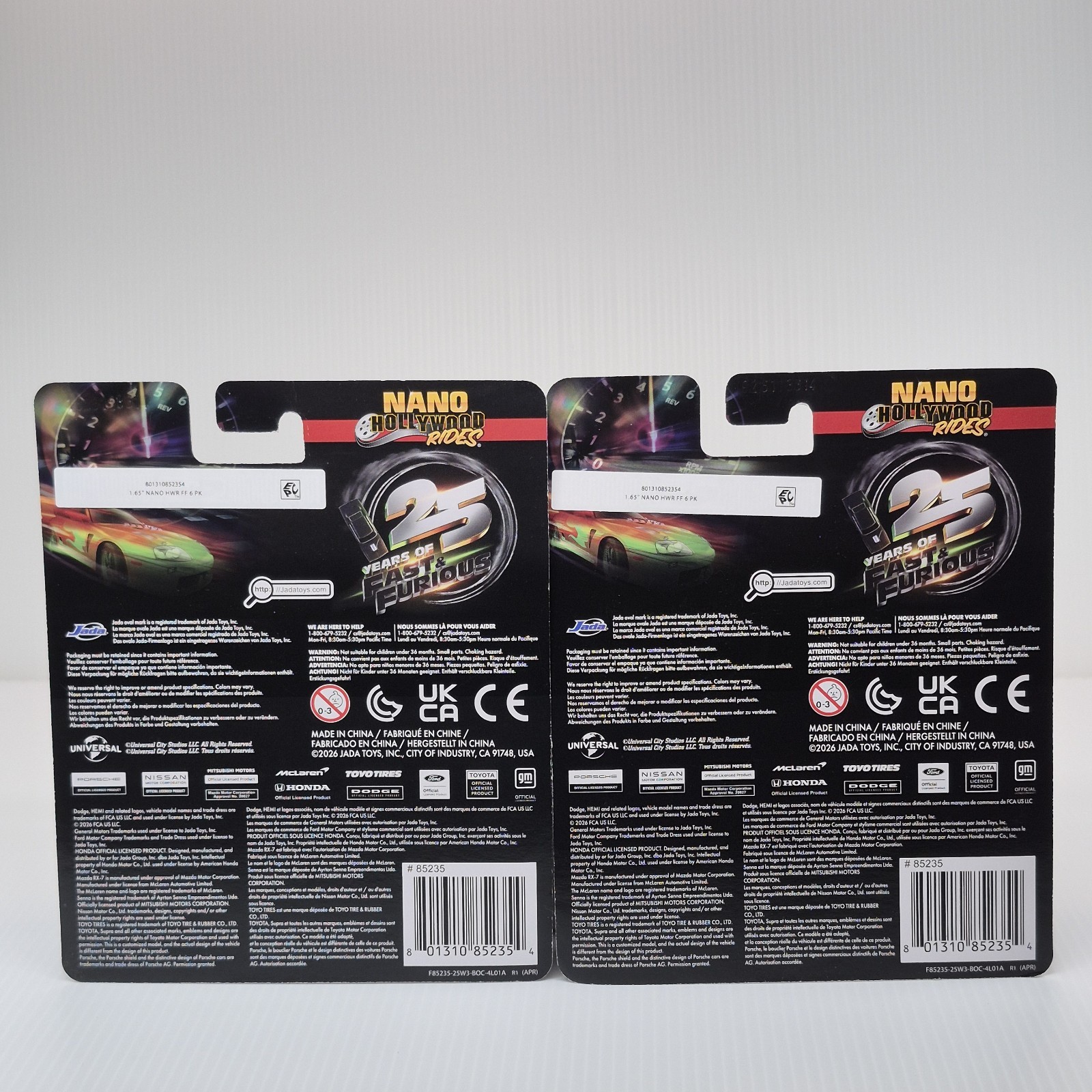 Jada Toys Nano Hollywood Rides FAST & FURIOUS Nano (12) Cars Collector Series
