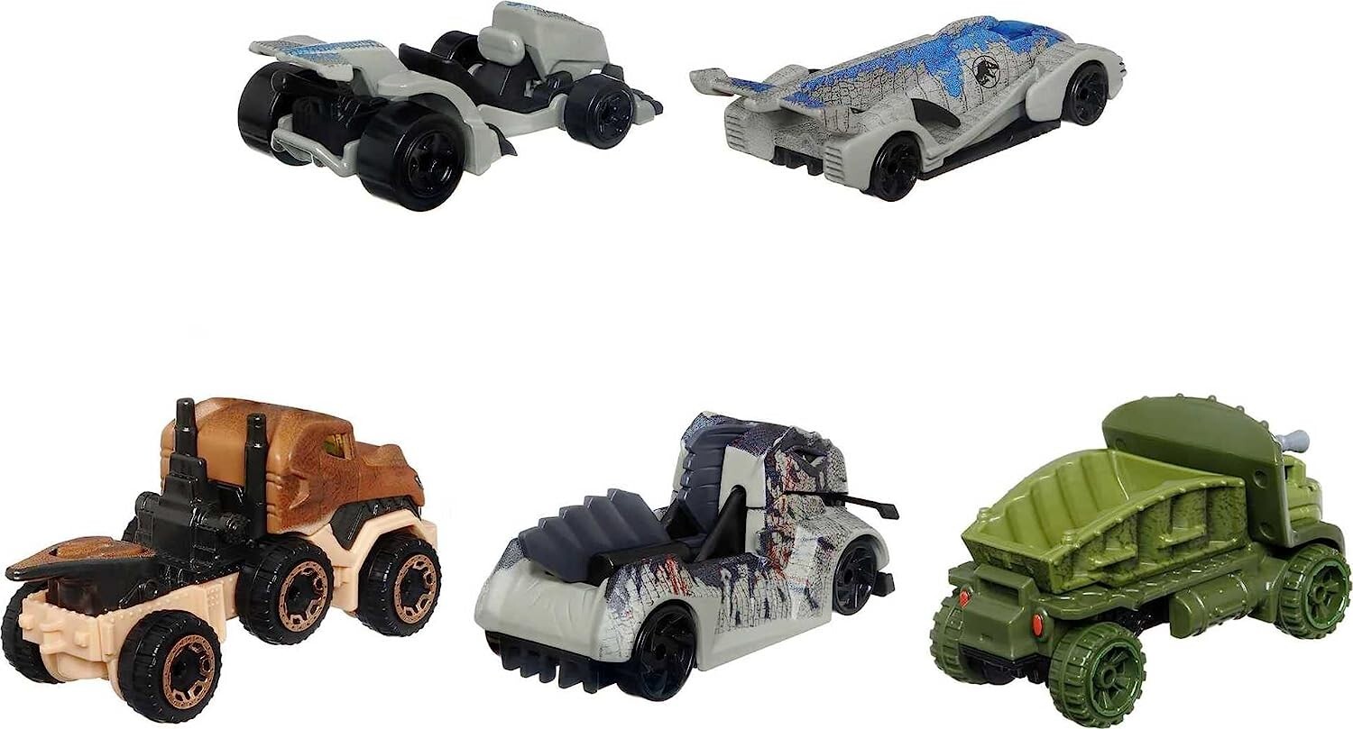 🦖 2022 NEW Hot Wheels Jurassic World Dominion Character Cars 5 Pack Box Set 🦕