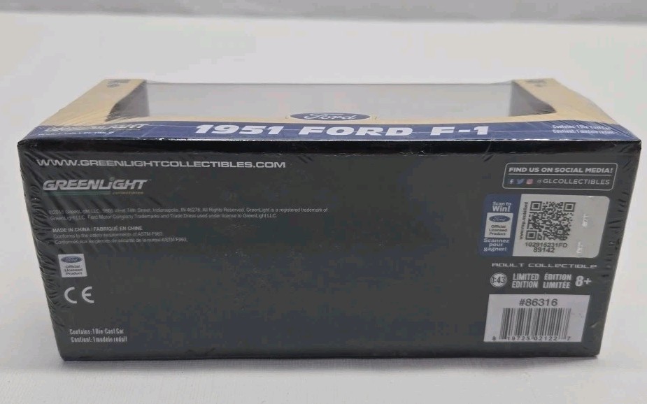Greenlight 1/43 – Ford F1 Pick Up Red 1951 Limited Edition NIB RARE!!!