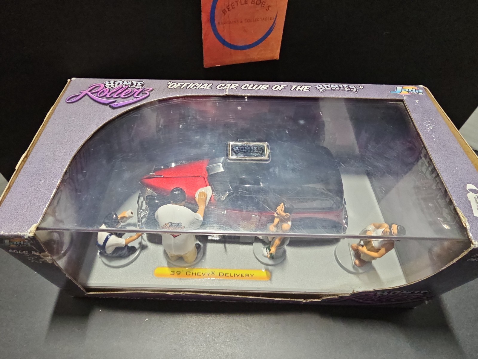 🔥Vntg 2003 Jada Toys Homie Rollerz ’39 Chevy Delivery With Figures 1:24 NISB🔥