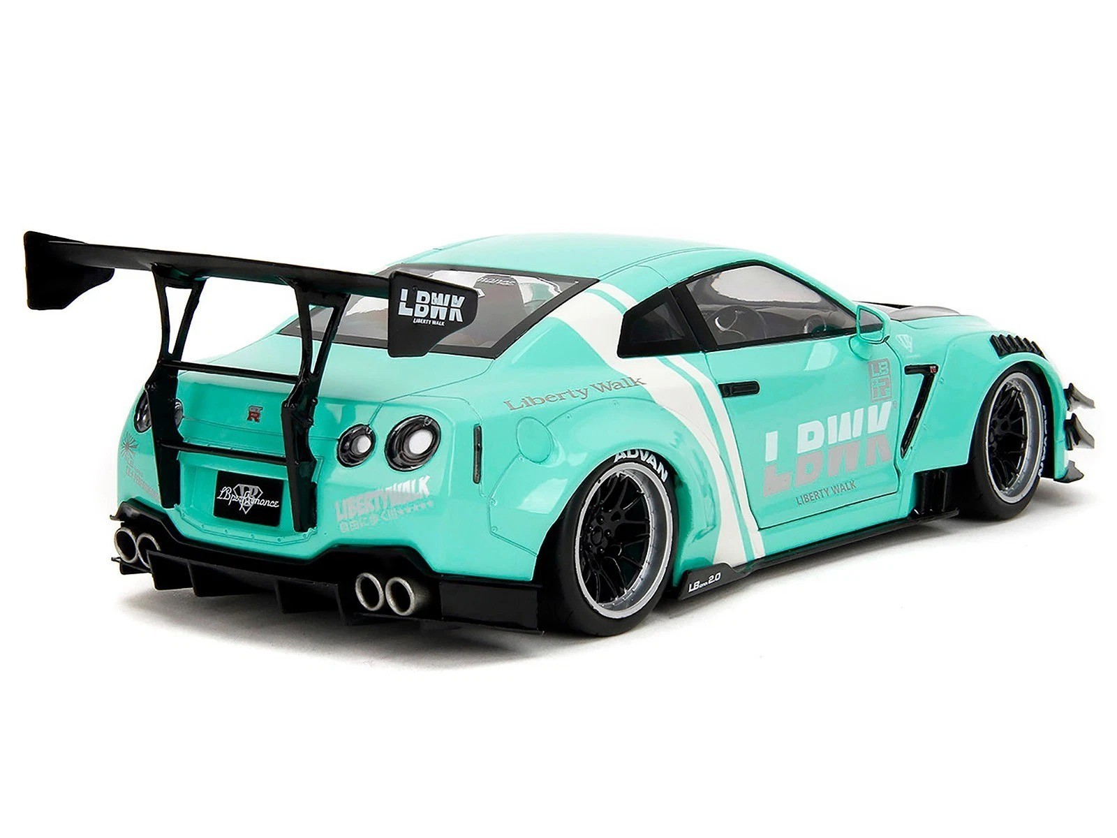 Jada 1:18 2020 Nissan GT-R (R35) Liberty Walk Body Kit 2.0 Blue Model 36382-7B