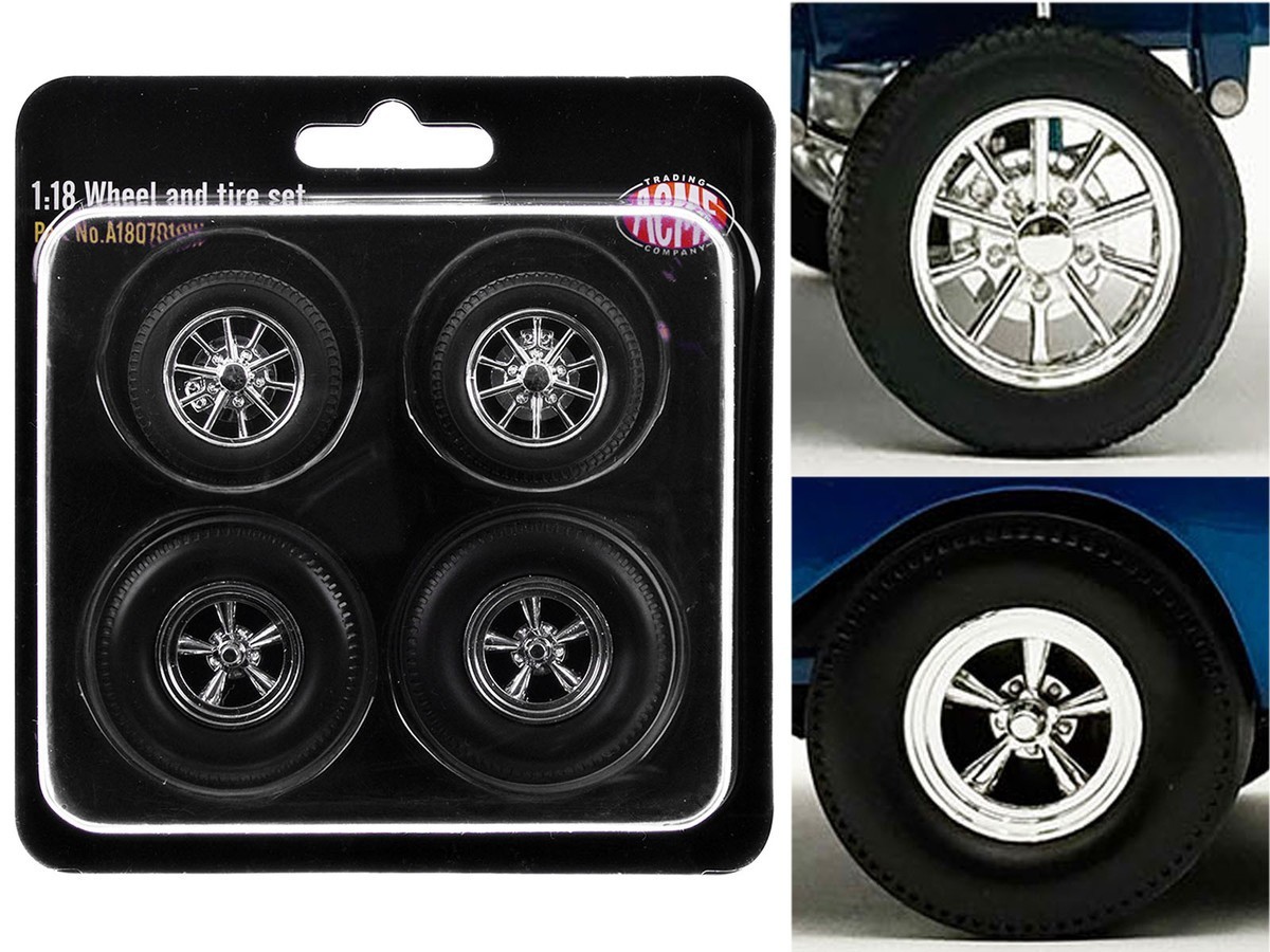 “Drag” Wheel and Tire Set of 4 pieces from “1957 Chevrolet 150 Gasser ‘High Roll
