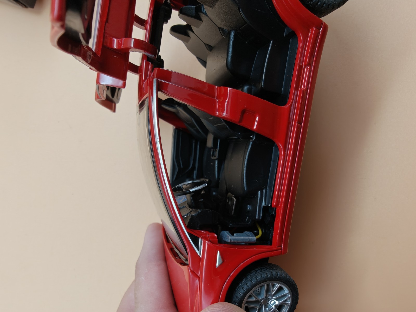 MSZ Tesla Model X Red Diecast Car 1:32 Scale Metal Pull Back Toy Read