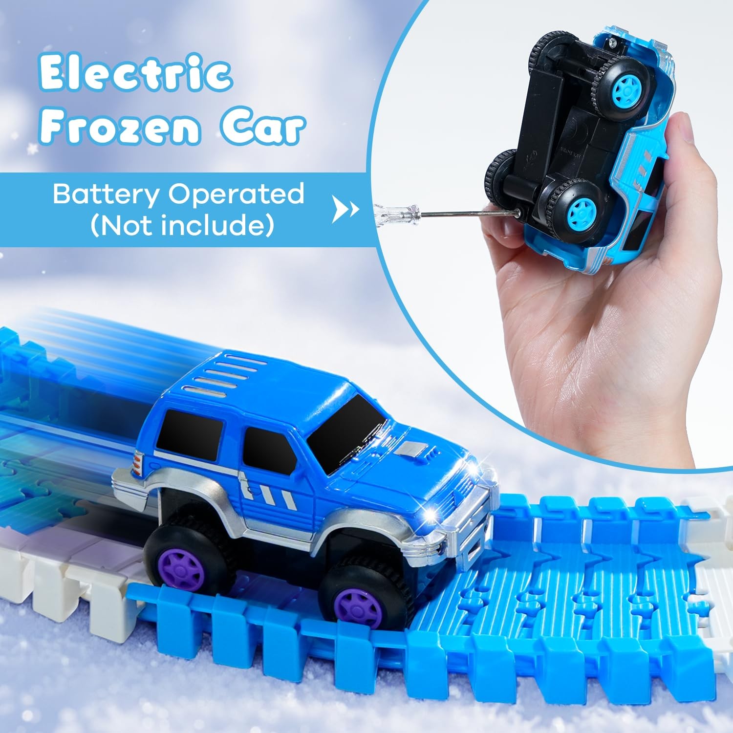 Frozen Race Track Toys for Girls Ages 3-8, 224 PCS Princess Castle Car Toys w…