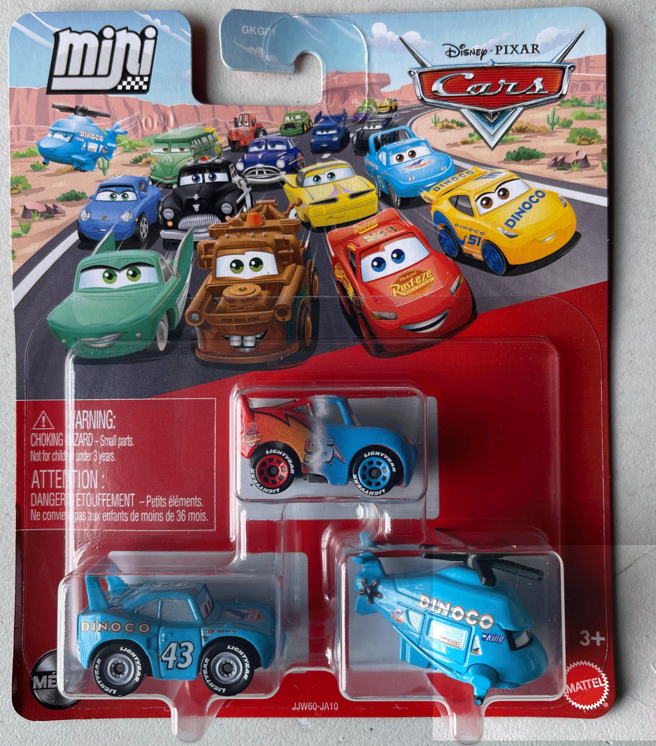 Disney Pixar Cars Mini Racers 3 Pack Transforming Lightning McQueen Rotor King